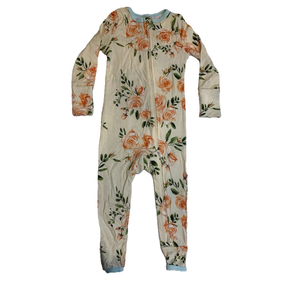Free Birdees Bamboo Zip Up Sleeper Floral 6-12 Months Baby Pajamas